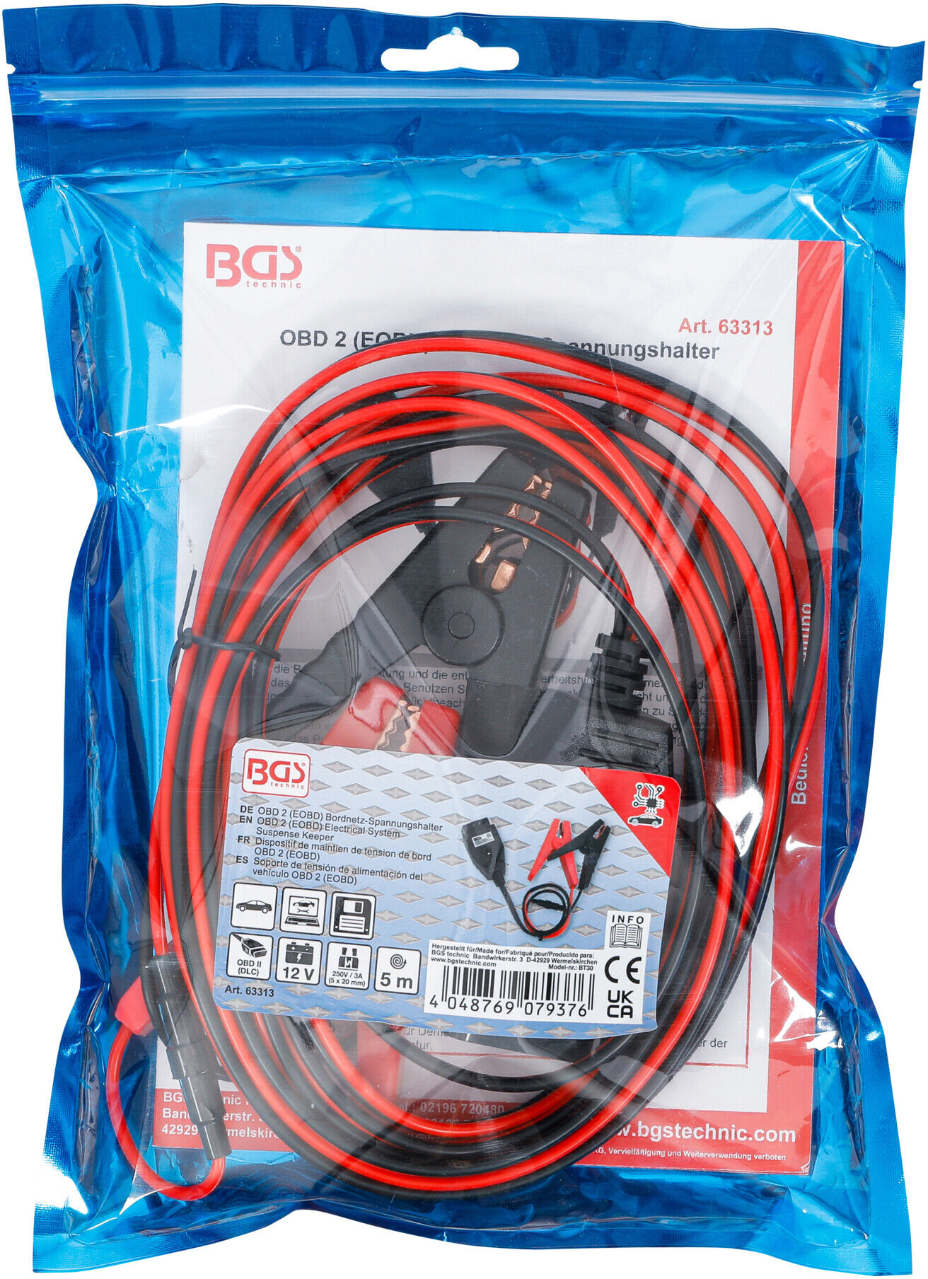 BGS OBD 2 (EOBD) Bordnetz-Spannungshalter, 5 m ; BGS technic (63313)