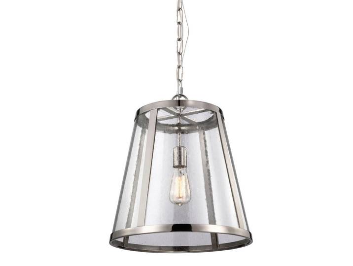 Elstead Lighting Hängeleuchte Harrow, Nickelfarben, Glas, Metall, 58.4 cm, RoHS, Lampen & Leuchten, Innenbeleuchtung, Hängeleuchten, Pendelleuchten