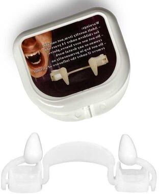 Inspired Deals Retractable Vampire Teeth Set Halloween Fake Fangs Costume Accessories 4pcs Plastic Box