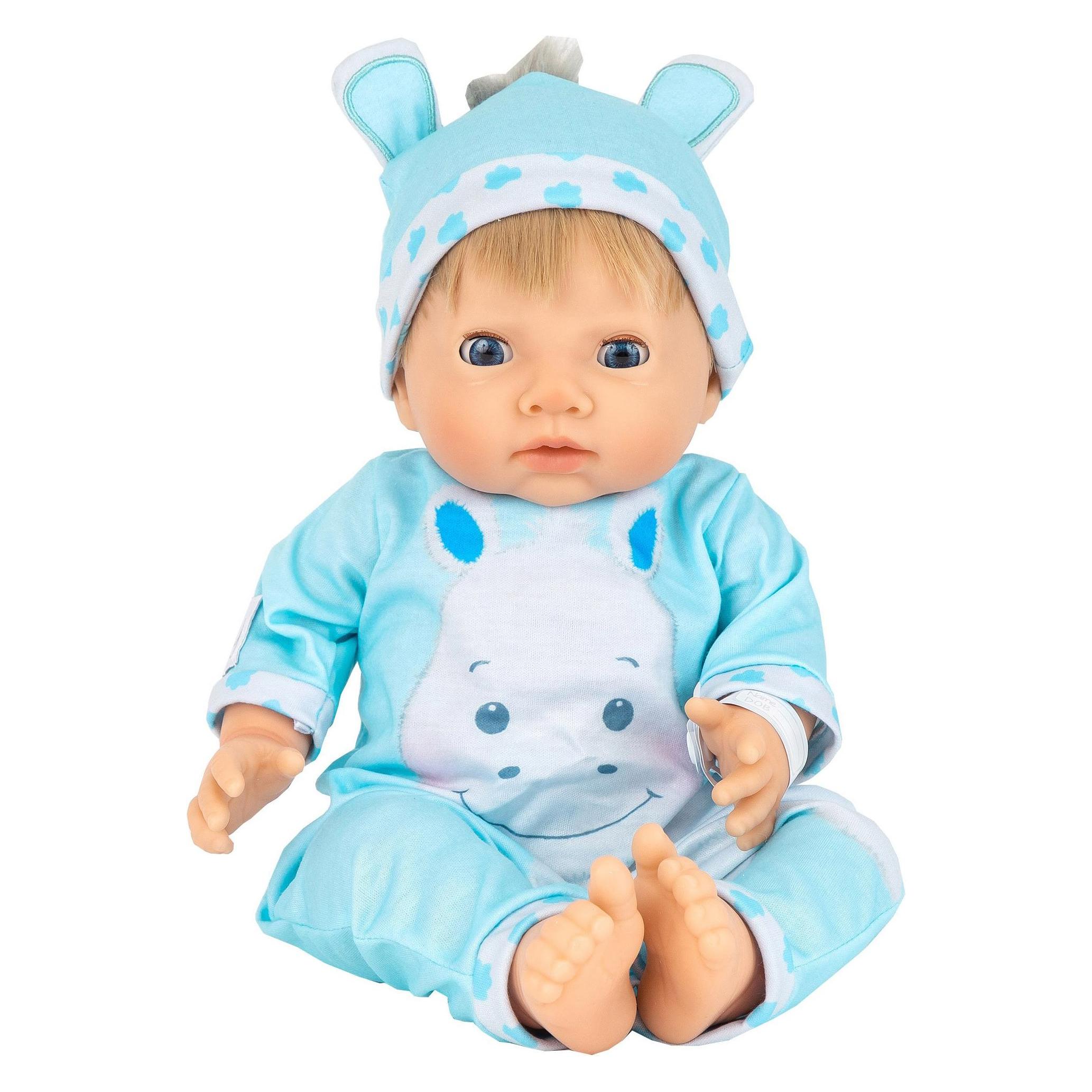 Tiny Treasures Tiny Treasure Blond haired Doll Hippo outfit (30268)