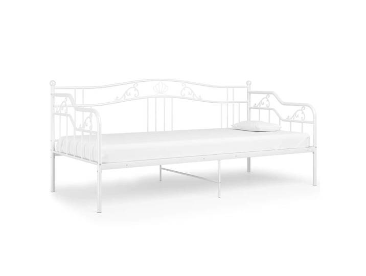 vidaXL Schlafsofa Bettgestell Weiss Metall 90/200 Cm, Weiß, Naturmaterialen, 90x200 cm, Schlafzimmer, Betten