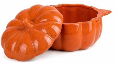 "10 Strawberry Street Pumpkin Patch Covered Tureen, 8"" Round, Orange"