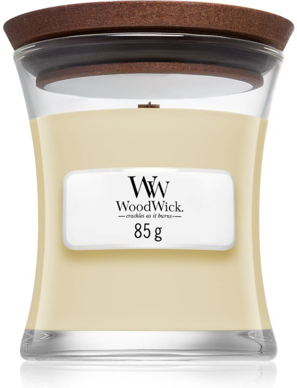 Woodwick White Teak bougie parfumée avec mèche en bois 85 g