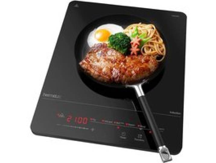 Plaque à Induction Portable 1 Feu 2100W 6 Programmes 28 cm Commande Tactile Minuterie Sécurité