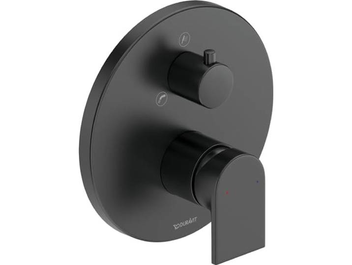 Duravit Tulum Badmengkraan inbouw voor 2 consumenten met omstelventiel, eengreepsmengkraan met keramisch mengsysteem, zwart mat