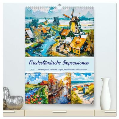 Niederländische Impressionen - Lebensgefühl zwischen Tulpen, Windmühlen und Grachten (hochwertiger Premium Wandkalender 2026 DIN A2 hoch), Kunstdruck