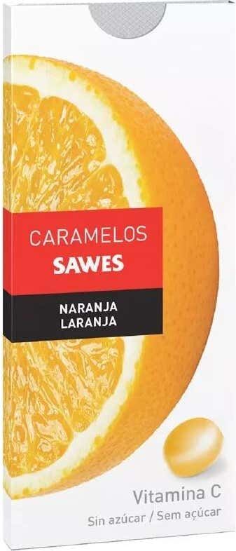 Sawes Caramelos balsámicos sin azúcar sabor Naranja con Vitamina C en blister 22g