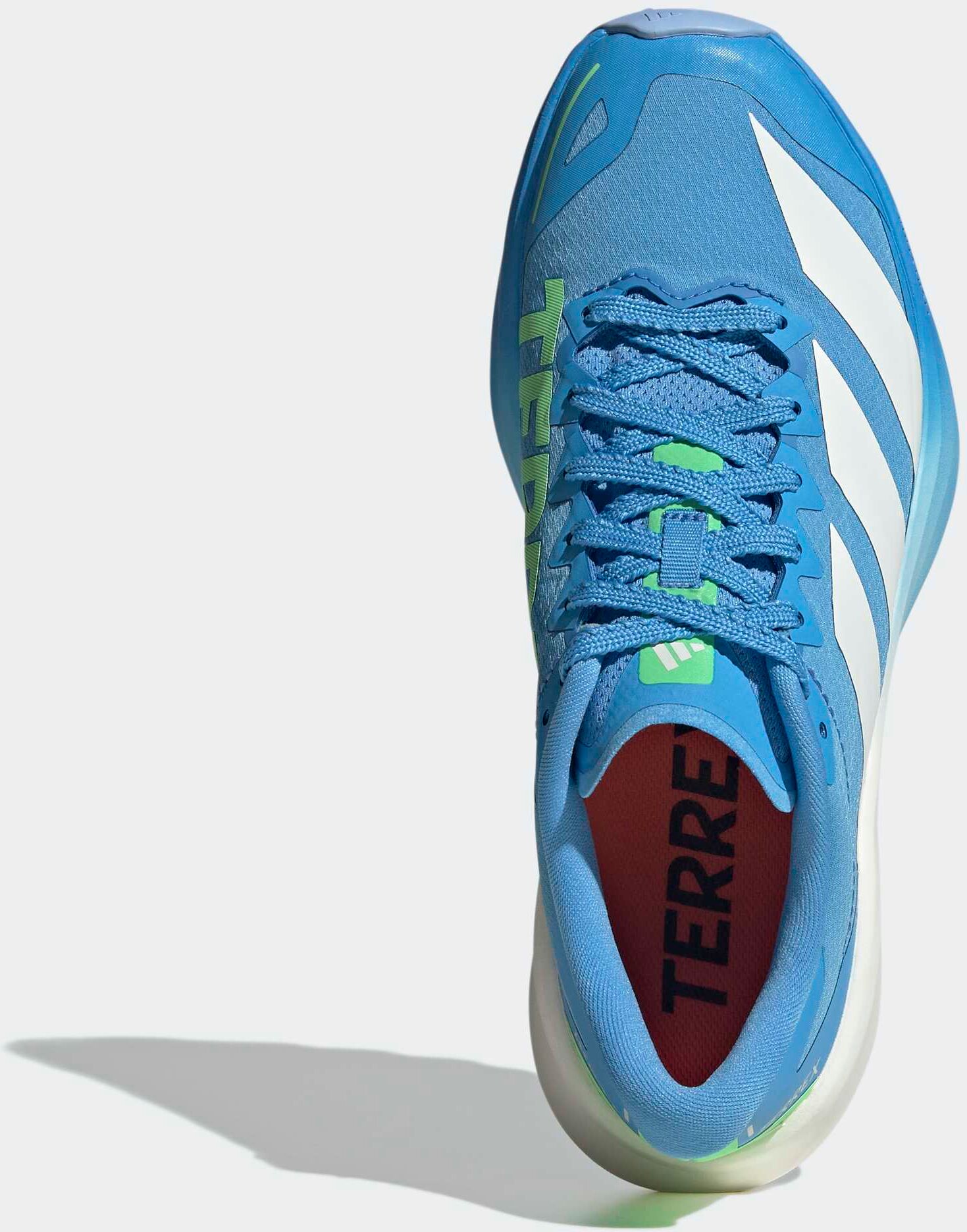 Trailrunningschuh ADIDAS TERREX "AGRAVIC 4 TRAIL RUNNING", Damen, Gr. 41, blau burst, sanftes weiß, lime burst, Synthetik, Textil, Schuhe Trailrunningschuh, für mehr Grip blau burst, sanftes weiß, lime burst 41