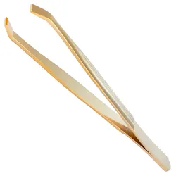 Canal Haarpinzette klauenförmig gebogen, gold, 9 cm