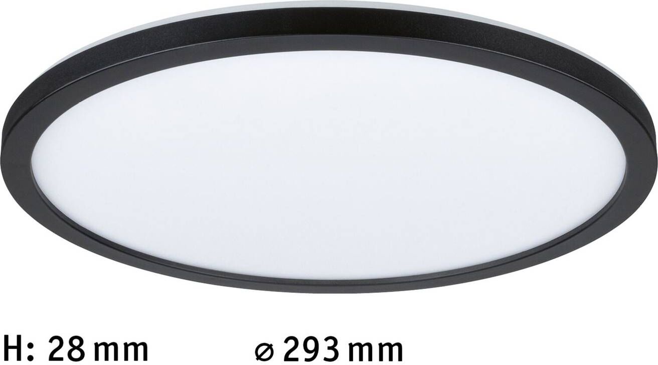 Paulmann LED Deckenlampe Atria Shine, schwarz, für Wohn- / Esszimmer, Kunststoff, Modern, LED Deckenleuchte