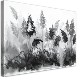 LEINWANDBILD Schwarz-weißes Pampasgras 60x40cm