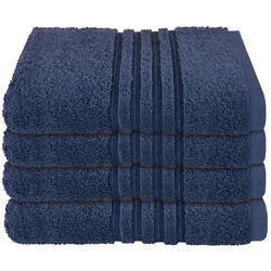 Schiesser Handtuchset Milano - 4-teilig - 50 x 100 cm - Dunkelblau