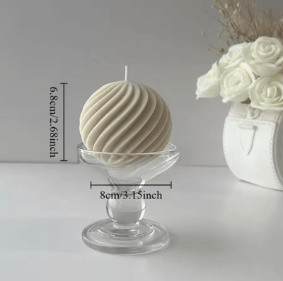 Inspire Picks Nordic Minimalist Ribbed Ball Soy Wax Scented Candle Aromatherapy Candle For Home Decor & Gifts apricot B