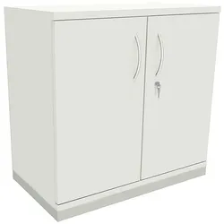 fm Büromöbel Aktenschrank abschließbar für 2 Ordnerhöhen Breite 80 cm »Sidney« weiß, 80x78.1x44.2 cm