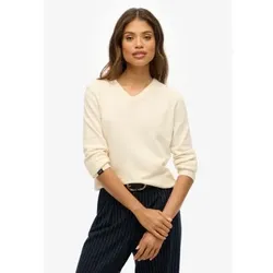 Superdry für Damen. W6110644A Klassischer beiger Pullover (S), Lässig, Acryl