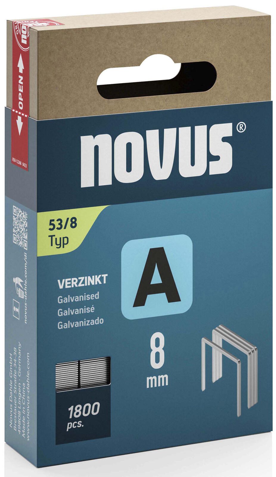 novus Tackerklammern 53/8 Feindraht superhart 8 mm 042-0774