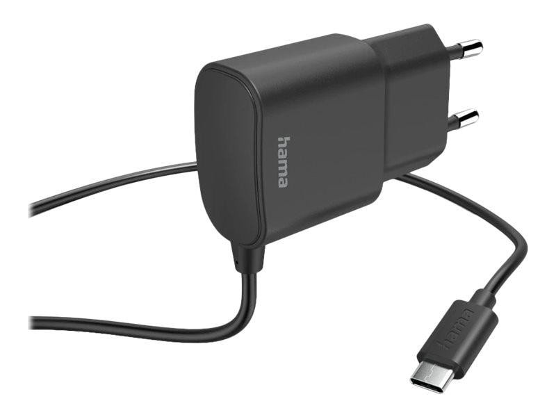 Hama 00201618 Ladegerät mit USB-C-Anschluss, 12 W, 1,0 m, Schwarz