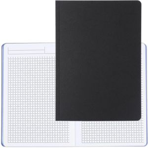 Geiger Notizbuch Tablet-Book, Karton Softcover, schwarz / blau, 48 Blatt / 96 Seiten, 90 g/m², kariert, A5