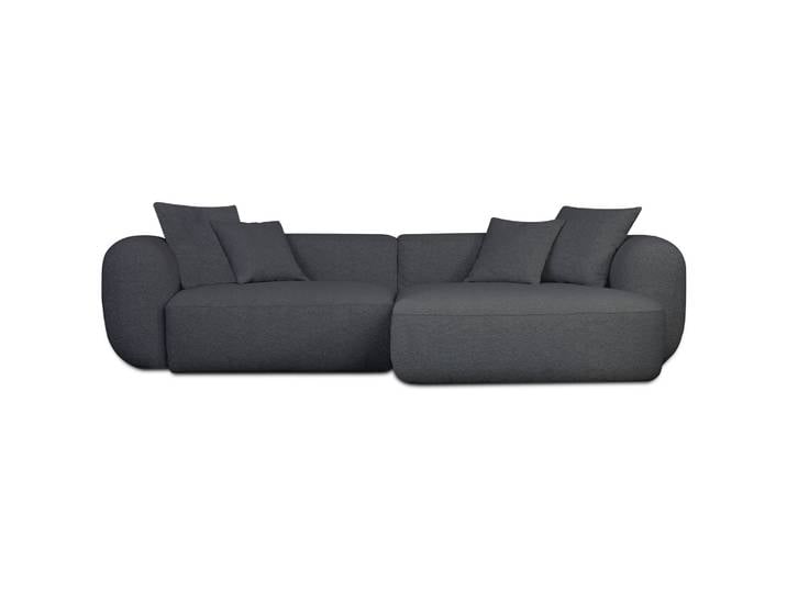 Modulares Ecksofa Baomi, L-förmig, rechtsseitig, dunkelgrauer