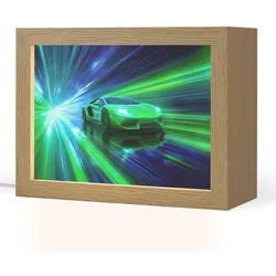 NACHTTISCHLAMPE Geschwindigkeit - Leicht - Sportwagen - Grün 20x15 cm