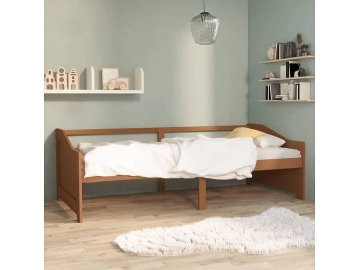 Lit de repos - QUT - 3 places - Bois de pin massif - 90x200 cm - Marron miel