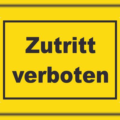 HB-Druck Zutritt verboten Aufkleber gelb-schwarz A1 (594x841mm)