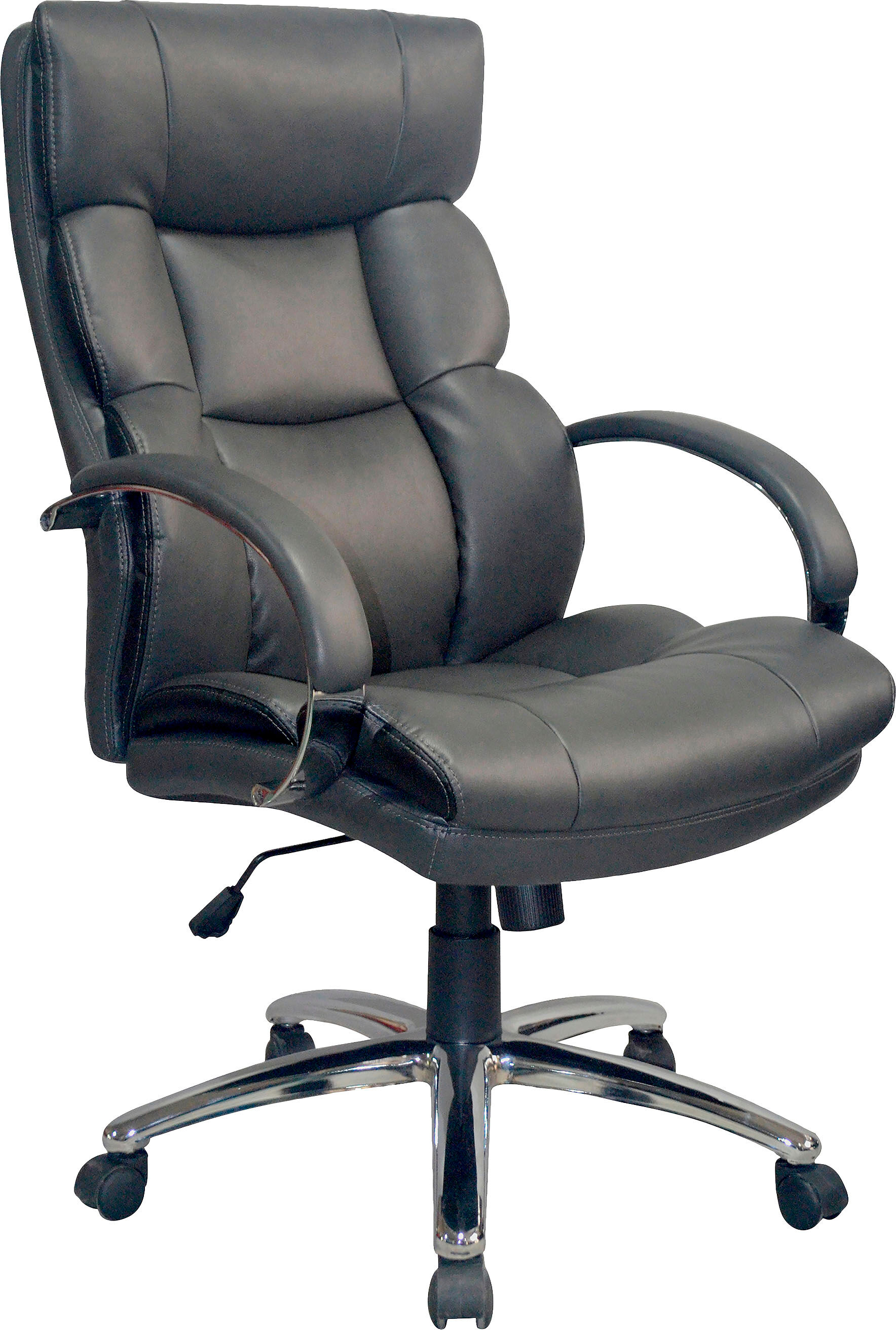 Chefsessel BYLIVING "Paul-XXL", silber (schwarz, silber, schwarz, silber, schwarz), Kunstleder, Stühle, Chefsessel, Belastbarkeit bis 150 kg, komfortabel, mit Wippmechanik schwarz, silber, schwarz, silber, schwarz Kunstleder