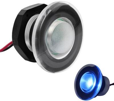 Inspired Deals LED Round Walkway Deck Light For RV, Yacht & Outdoor Path Lighting blue Light