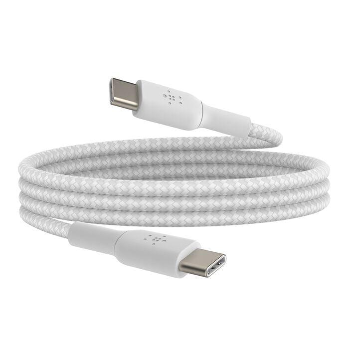 Belkin BoostCharge bis 60W USB-C/USB-C-Kabel 1 m Weiß geflochten