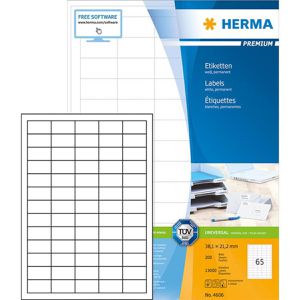 Herma Premium 4606 13000 Etiketten weiß 38x21.2 mm, 13000 Stück