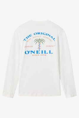 O'Neill s Surf Supply Upf Standard Fit Long Sleeve T-Shirt in White, Size Medium, Elastane/Polyester
