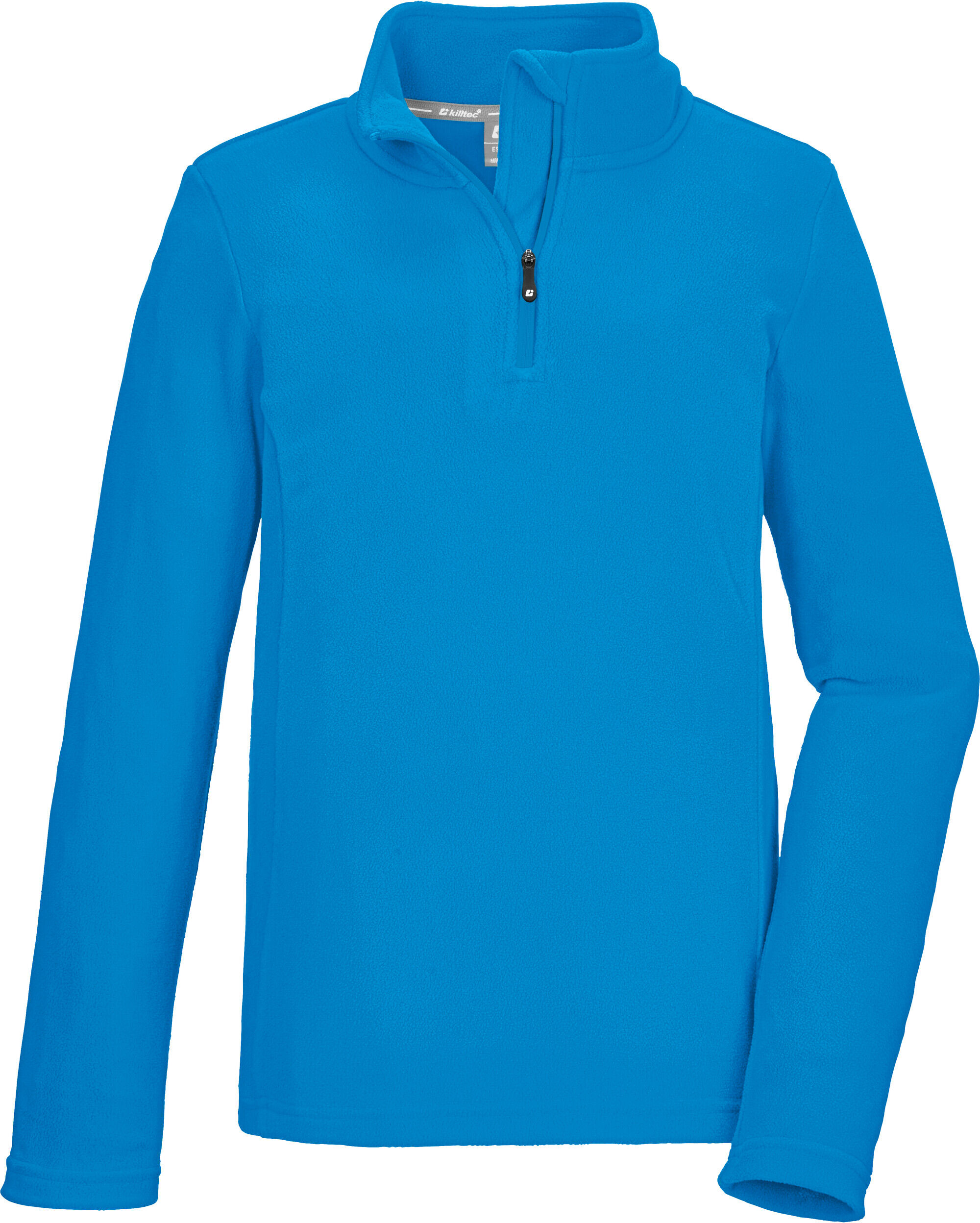 Fleeceshirt KILLTEC "KSW 248 BYS FLC SHRT", Jungen, Gr. 116, blau (sky), Obermaterial: 100% Polyester, Shirts Fleeceshirt, Fleeceshirt mit Stehkragen, Kinnschutz, hoher Tragekomfort