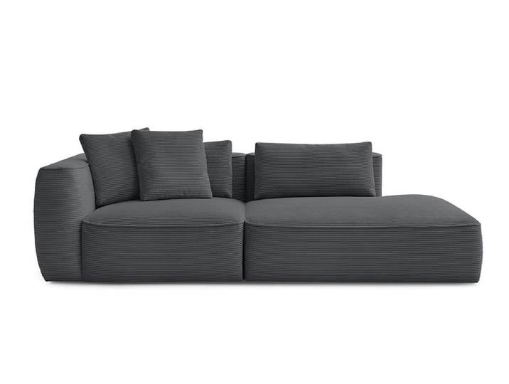 3er Sofa BOBOCHIC LEOPOLD Cord-Stoff dunkelgrau