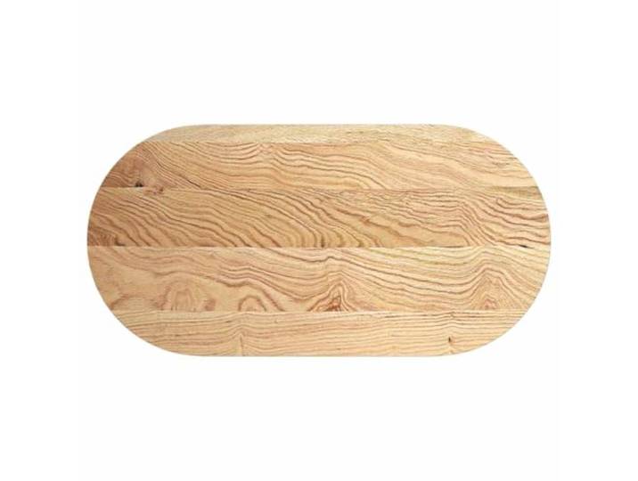 fsahslih Tischplatte Eiche Massivholz Oval 120x60x4 cm Couchtisch Fein geschliffene Holzplatte fürs Wohnzimmer, glatte Naturmaserung, ideal für individuelle DIY Kaffeetisch Untergestelle.