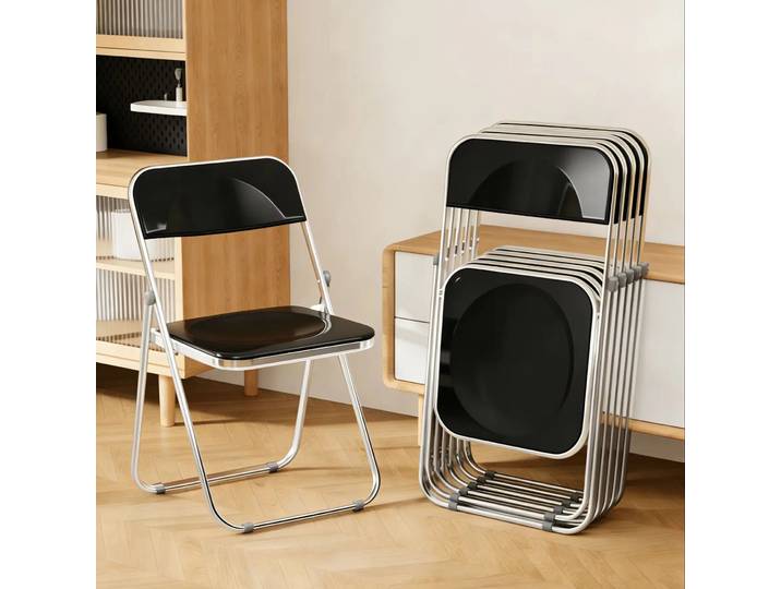Ensemble de 6 chaises pliantes en cristal - Design élégant, rangement facile pour les grandes réunions, les fêtes et l'usage commercial