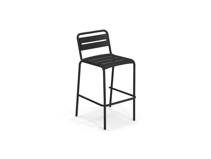 Barhocker, Aluminium, Stahlfarben, 105 cm Hoch, Ergonomisch, Modern, Emu