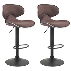 2er Set Barhocker Las Vegas V2 Stoff schwarz