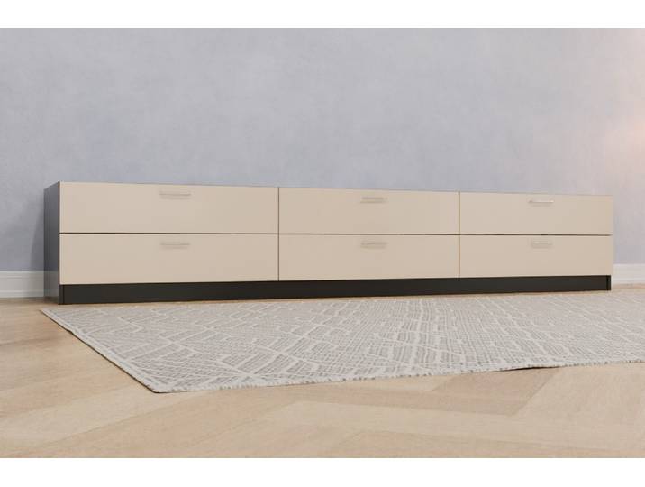 TV-Möbel nach Maß - RAL 1015 Hellelfenbein - 50x281x62cm - Individuell konfigurieren