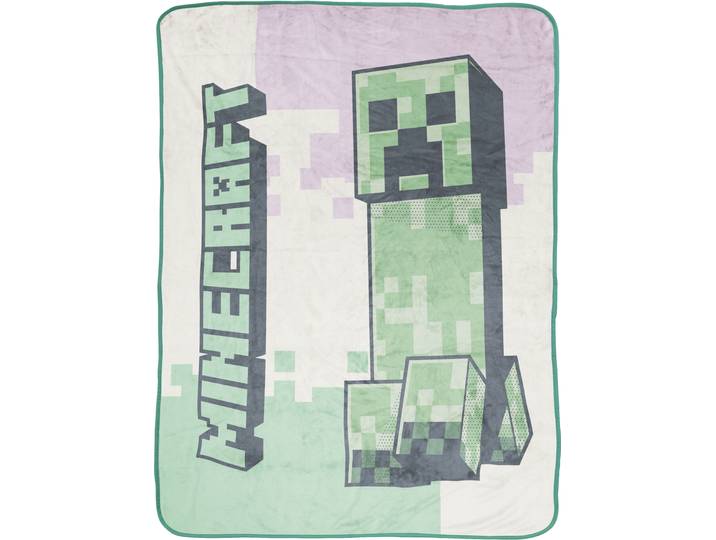 Kinderdecke MINECRAFT Minecraft Creeper 130 x 150 cm , grün, B:117cm L:152cm, Polyester, Wohndecken, Kinderdecke, flauschig