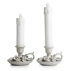 LUMIDA Xmas 2 historische Kerzen Polyresin 6h-Timerfunktion Höhe 35cm & 40cm