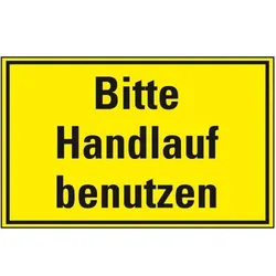 Schild I Hinweisschild Bitte Handlauf benutzen, Kunststoff, 300x200mm
