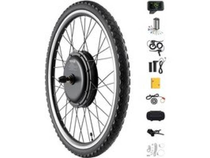 VEVOR Kit Conversion de Vélo Électrique, 1000 W, Moteur de Moyeu de Roue Avant 48 V 420 tr/min 650 mm avec Contrôleur de Vitesse, Poignée d'Accélérateur, Écran LCD, Système PAS, pour Vélo de Route