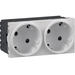 Hager GS20229016 Steckdose 2-fach SCHUKO Direkt Klipping 45x45 33° Verkehrsweiß