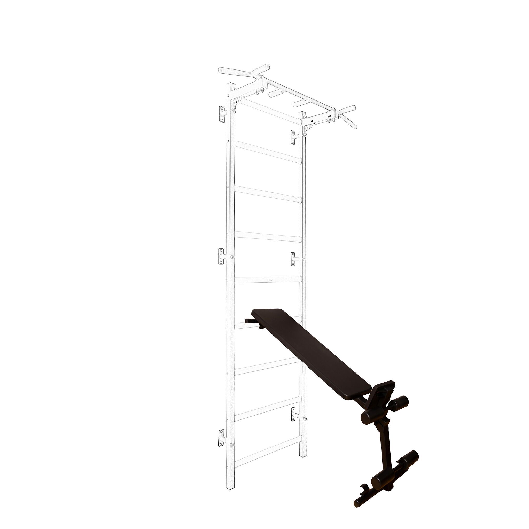 Trainingsbank B1B für BenchK Sprossenwand mit 4 Stützrollen, 164x40 cm, 150 kg Belastbarkeit