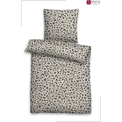 Bettwäsche BIBERNA "0847266 Premium Melange-Flanell Bettwäsche 100% Baumwolle ab 135x200", beige (kitt), B/L: 135cm x 200cm, 1 Stk., 1 Stk., Flanell, B/L: 80cm x 80cm, 2, Flanell, Kopfkissen Bezug: 100% Baumwolle, Bettwäsche, Bettwäsche, wärmend...