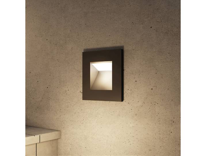 Zamo Applique murale encastrée IP65 Black - Arcchio - Couloir - Moderne - Métal - Angulaire
