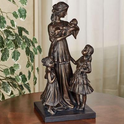 Touch of Class Mother and Children Table Sculpture Bronze , Bronze