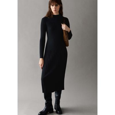Midikleid PEPE JEANS "Midikleid ANNA DRESS", Damen, Gr. XS, Normalgrößen, schwarz, 54% Baumwolle, 36% Viskose, 10% Polyamid, Kleider Midikleid
