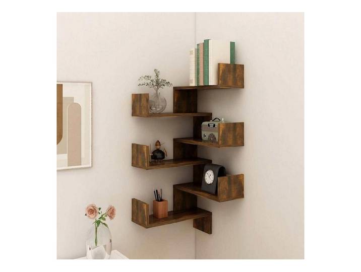 LuxusKollektion Eckregal Wand Eckregal Räuchereiche, 2-tlg.