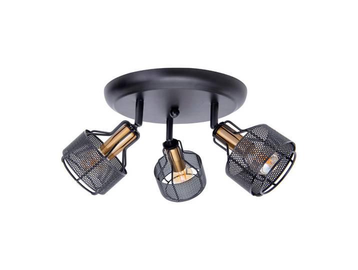 Näve Deckenleuchte, Schwarz, Goldfarben, Metall, 12.5 cm, Lampen & Leuchten, Innenbeleuchtung, Deckenleuchten, Deckenleuchten